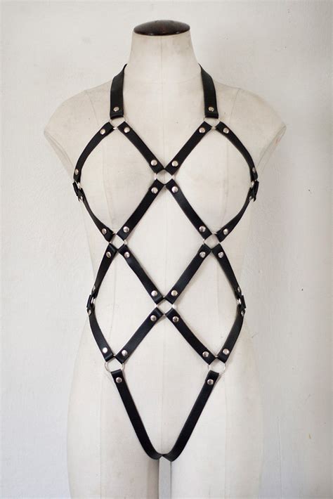 bondage lingerie|Full Body Leather Harness & BDSM Gear for Women .